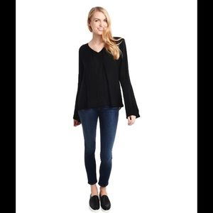 BELLA DAHL Bell Sleeve V Neck Top - Size S